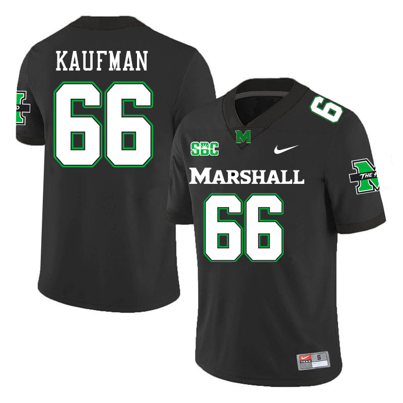 Marshall Thundering Herd #66 Eli Kaufman College Football Jerseys Stitched-Black